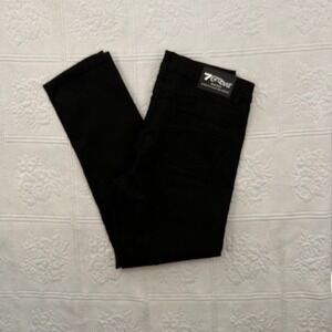 7 Groove New York Black Denim Stretch Pants 34x30 Slim Straight Jeans